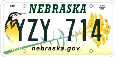 NE license plate YZY714