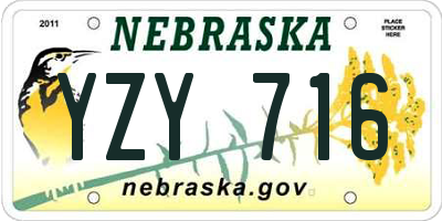 NE license plate YZY716
