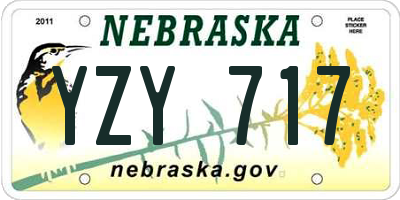 NE license plate YZY717