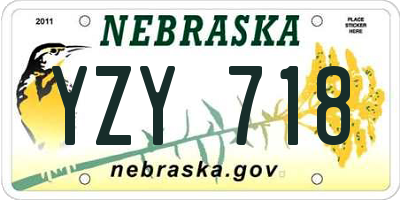 NE license plate YZY718