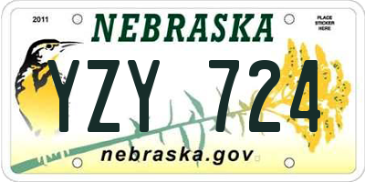 NE license plate YZY724