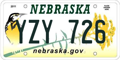 NE license plate YZY726