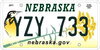 NE license plate YZY733