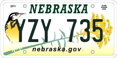 NE license plate YZY735