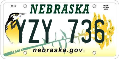 NE license plate YZY736
