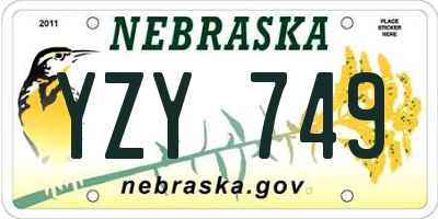 NE license plate YZY749