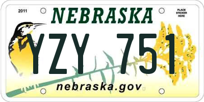NE license plate YZY751