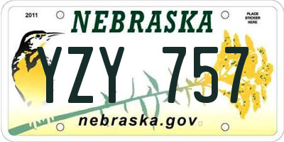 NE license plate YZY757