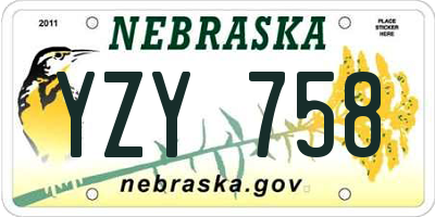NE license plate YZY758