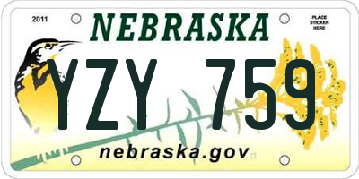 NE license plate YZY759