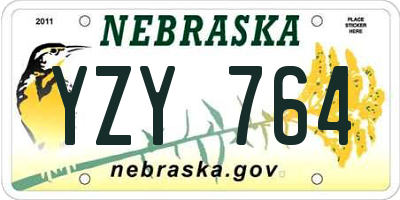 NE license plate YZY764