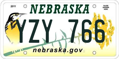 NE license plate YZY766