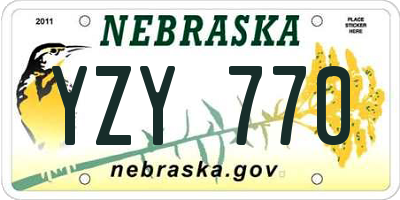 NE license plate YZY770