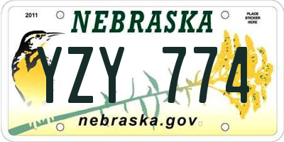 NE license plate YZY774