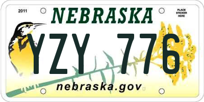 NE license plate YZY776