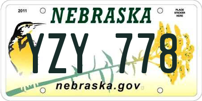 NE license plate YZY778