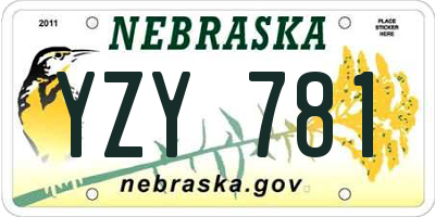 NE license plate YZY781