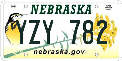 NE license plate YZY782