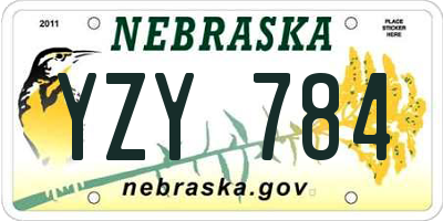NE license plate YZY784