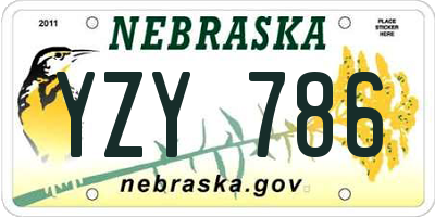 NE license plate YZY786