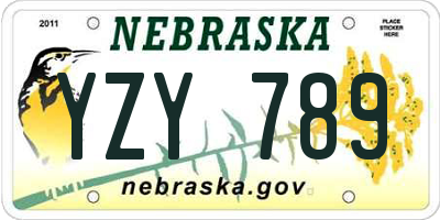 NE license plate YZY789