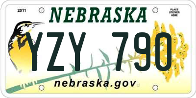 NE license plate YZY790