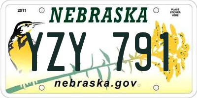 NE license plate YZY791