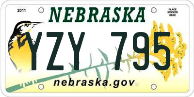 NE license plate YZY795