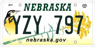NE license plate YZY797