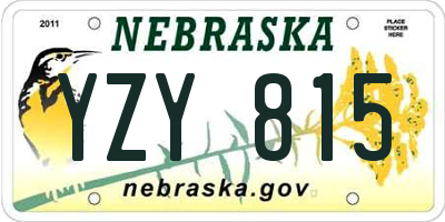 NE license plate YZY815