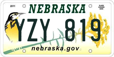 NE license plate YZY819