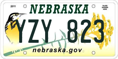 NE license plate YZY823