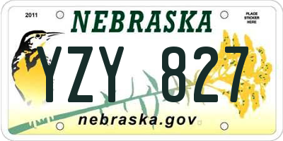 NE license plate YZY827
