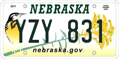 NE license plate YZY831
