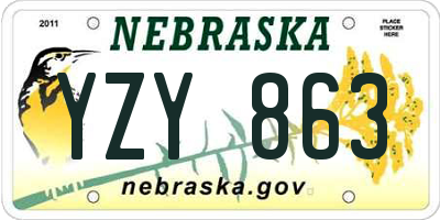 NE license plate YZY863