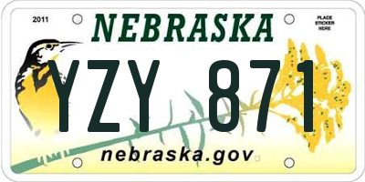 NE license plate YZY871