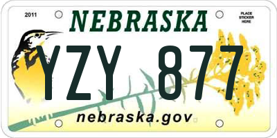 NE license plate YZY877