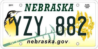 NE license plate YZY882