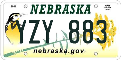 NE license plate YZY883