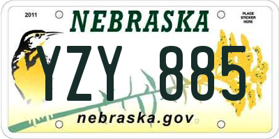 NE license plate YZY885