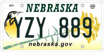 NE license plate YZY889