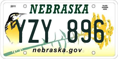 NE license plate YZY896