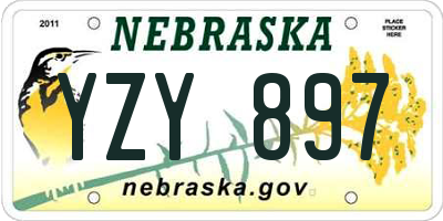 NE license plate YZY897