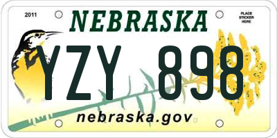 NE license plate YZY898