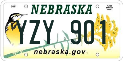 NE license plate YZY901