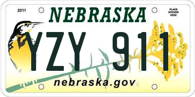 NE license plate YZY911