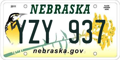 NE license plate YZY937