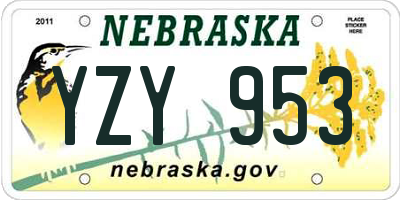 NE license plate YZY953