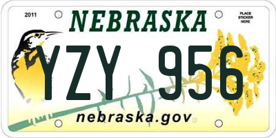 NE license plate YZY956