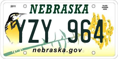 NE license plate YZY964